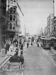 Market Street mirando al este desde la 7th Street, Filadelfia, 1907